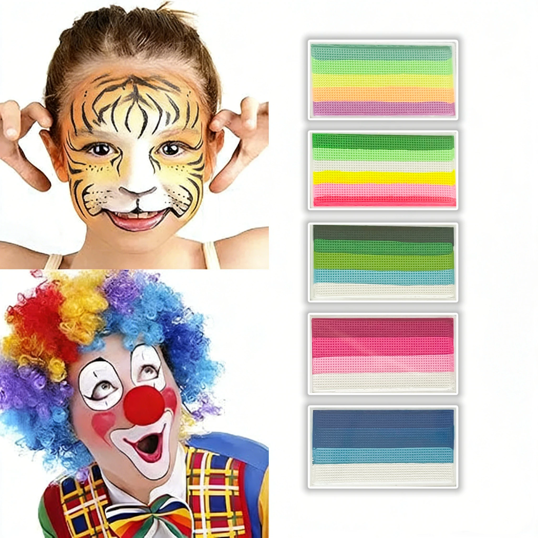 Five 20g Combination Professional Rainbow Water Activated Face Body Paint Hypoallergenic Non-Toxic Face Body Painting Makeup
Five 20g Combination Professional Rainbow Water Activated Face Body Paint Hypoallergenic Non-Toxic Face Body Painting Makeup