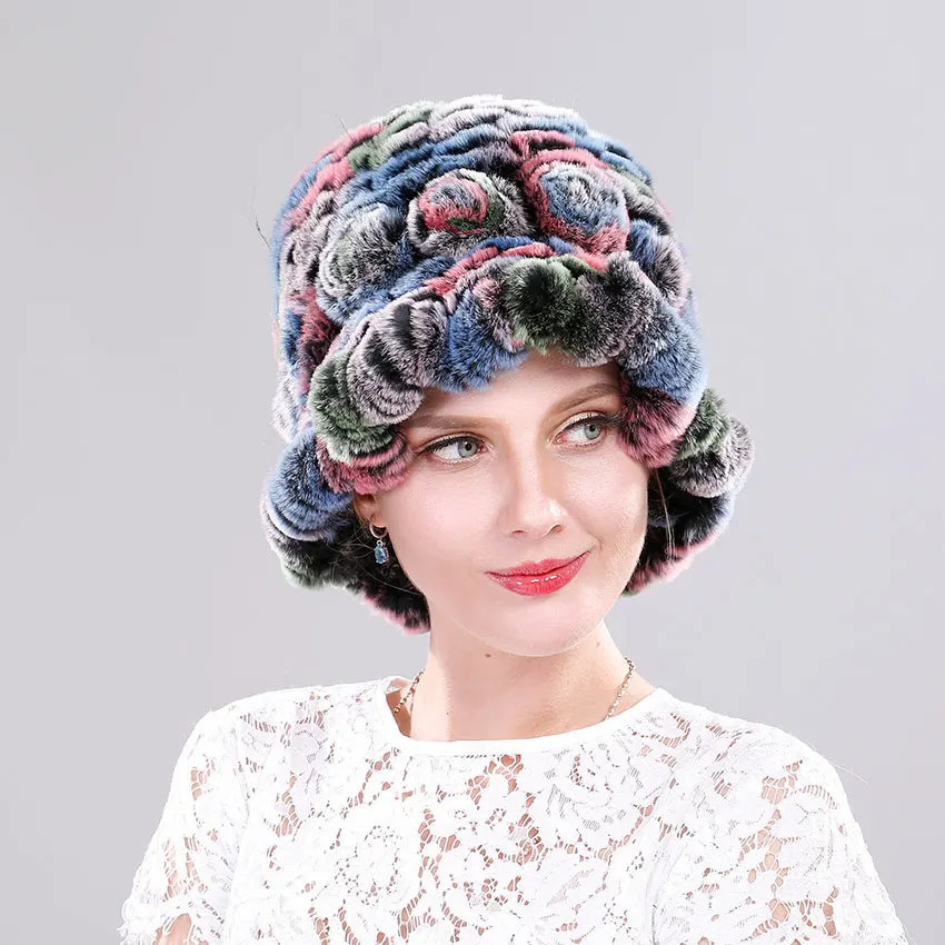 New Winter Women 100%Natural Real Rex Rabbit Fur Hat Lady Warm Authentic Rabbit Fur Cap Fashion Flower Design Casual Bucket hats
New Winter Women 100%Natural Real Rex Rabbit Fur Hat Lady Warm Authentic Rabbit Fur Cap Fashion Flower Design Casual Bucket hats