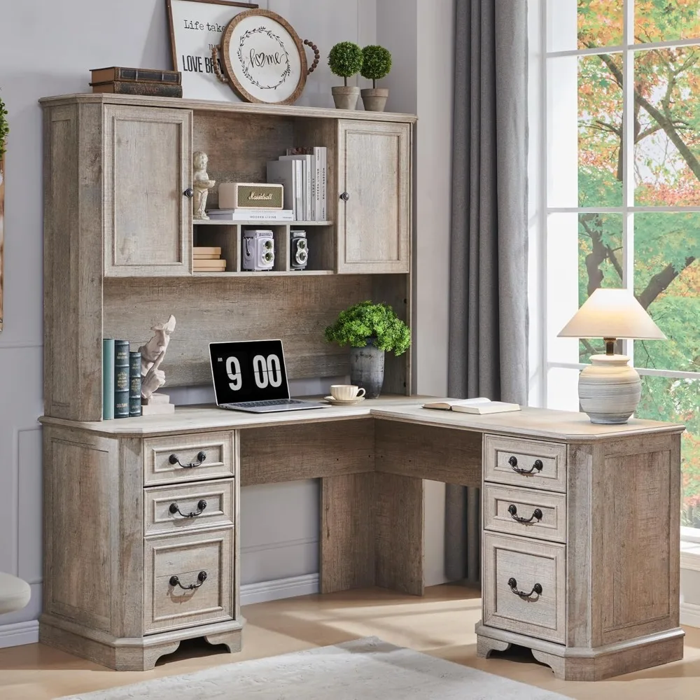 Executive Victoria Wood L-Shaped Desk with Hutch, Charging Station, File Drawer, and Storage Cabinet
Executive Victoria Wood L-Shaped Desk with Hutch, Charging Station, File Drawer, and Storage Cabinet