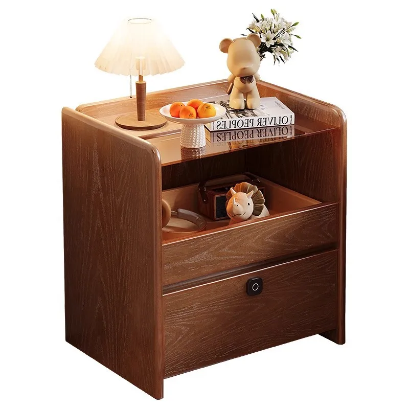 Solid wood bedside table Simple modern home bedroom Bedside rack with fingerprint lock Locker Small safe
Solid wood bedside table Simple modern home bedroom Bedside rack with fingerprint lock Locker Small safe