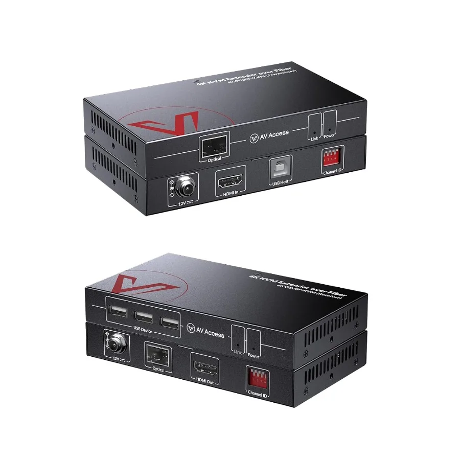 4K HDMI Fiber KVM Extender Over IP up to 550m/1800ft Zero Latency 3xUSB 2.0 Ports Remote Keyboard Mouse USB Control Over Fiber
4K HDMI Fiber KVM Extender Over IP up to 550m/1800ft Zero Latency 3xUSB 2.0 Ports Remote Keyboard Mouse USB Control Over Fiber