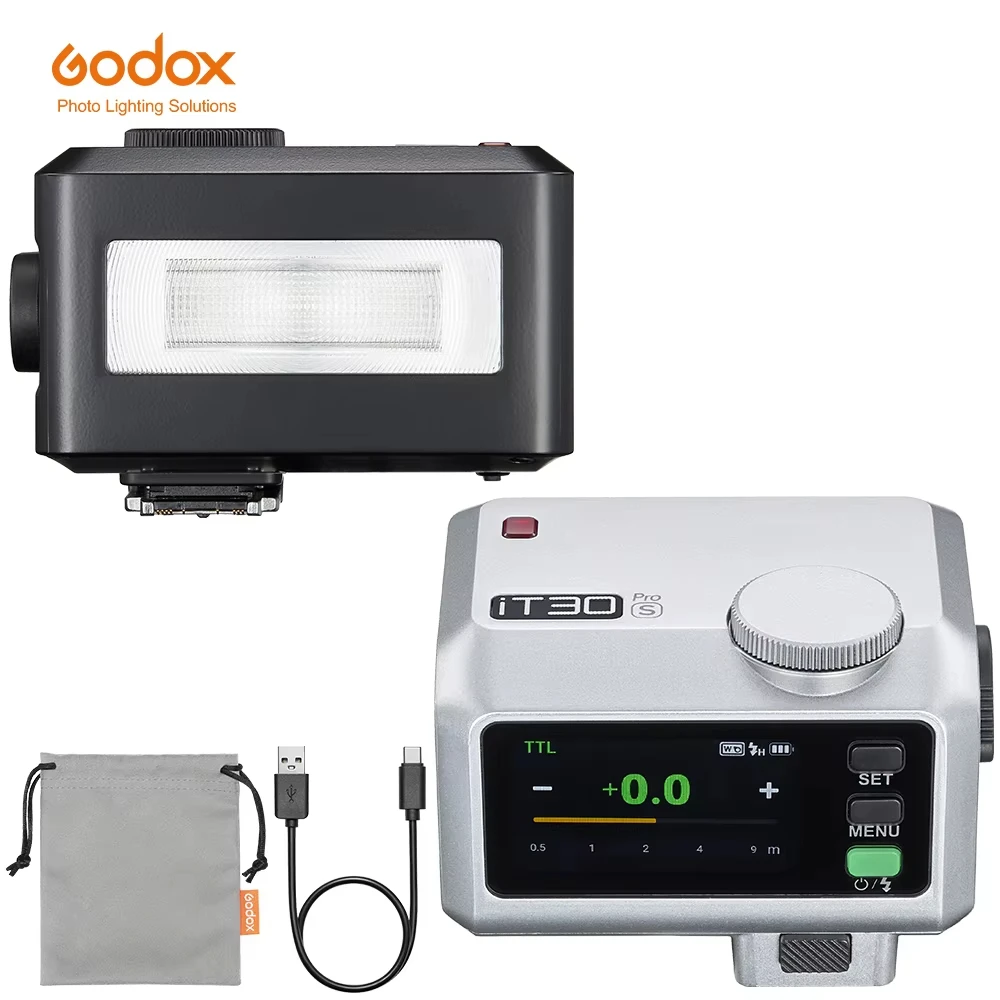 Godox iT30 Pro Ultra-Lightweight Mini TTL Flash 2.8'' Touchscreen with 2.4GHz Wireless HSS 1/8000s Built-in Lithium Battery
Godox iT30 Pro Ultra-Lightweight Mini TTL Flash 2.8'' Touchscreen with 2.4GHz Wireless HSS 1/8000s Built-in Lithium Battery