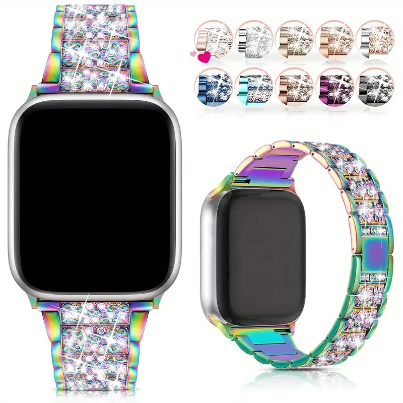 Diamond Bling Strap For Apple Watch Band 49-45-40mm 44-41mm 46-42mm Metal Belt For IWatch Series 10 9 8 7 SE 6 5 Women Bracelet
Diamond Bling Strap For Apple Watch Band 49-45-40mm 44-41mm 46-42mm Metal Belt For IWatch Series 10 9 8 7 SE 6 5 Women Bracelet