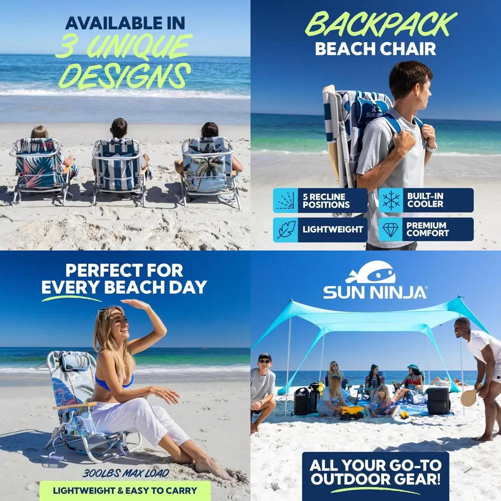 Portable Aluminum Beach Chair with 5 Recline Positions, Cup Holder, Phone Pocket, Insulated Pouch, Lightweight Design
Portable Aluminum Beach Chair with 5 Recline Positions, Cup Holder, Phone Pocket, Insulated Pouch, Lightweight Design