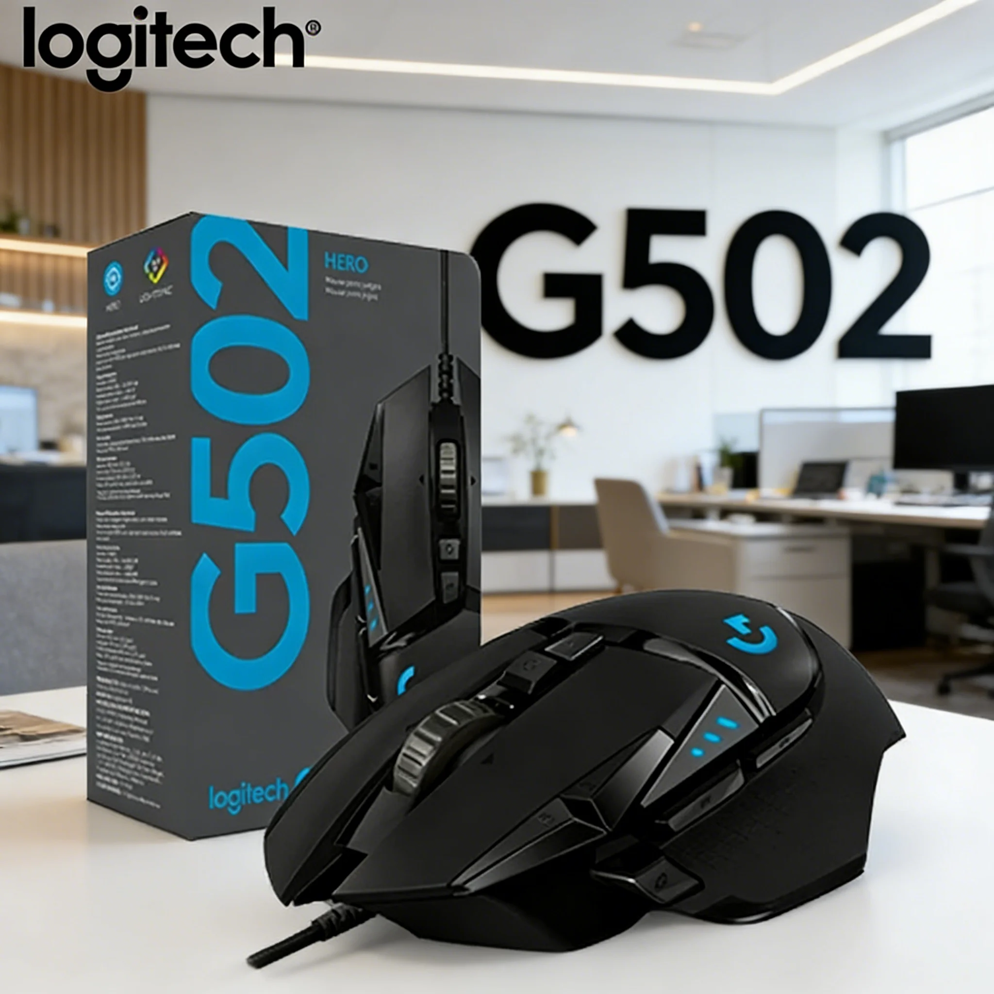 Logitech G502 HERO Master RGB Gaming Mouse 25600 DPI with Programmable Buttons Adjustable Lighting Dual-Mode Scroll for PC/Mac
Logitech G502 HERO Master RGB Gaming Mouse 25600 DPI with Programmable Buttons Adjustable Lighting Dual-Mode Scroll for PC/Mac