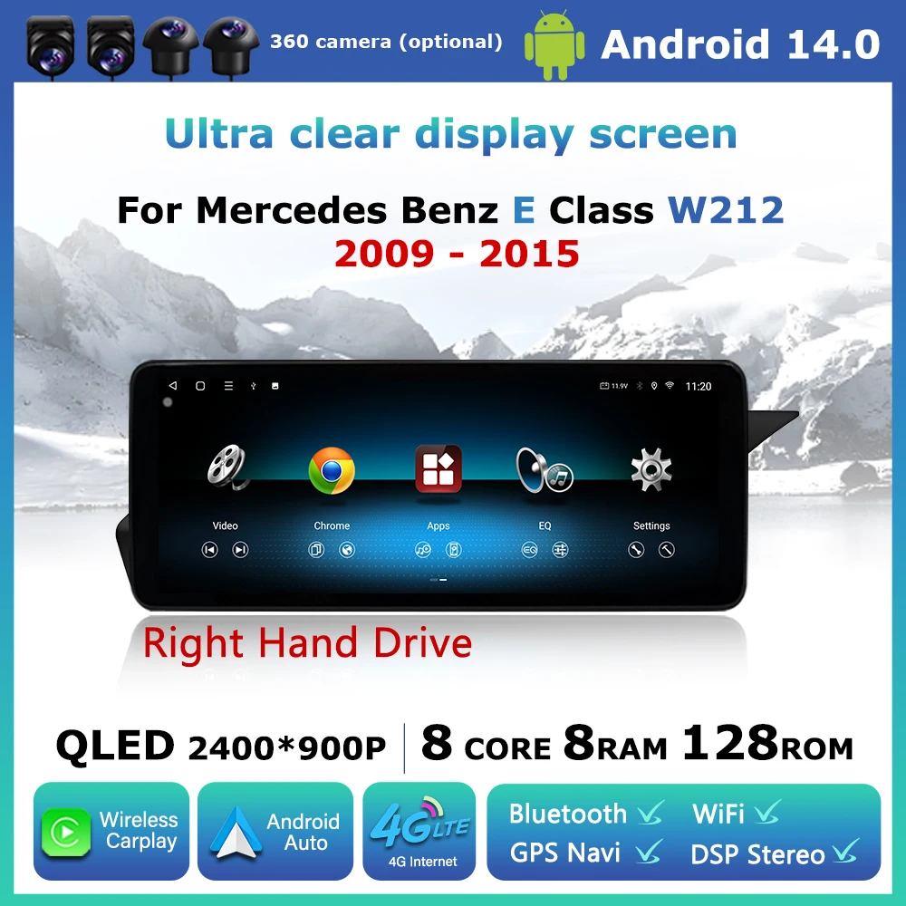 Wireless Carplay Android Auto for Mercedes Benz E Class W212 2009-2015 Right Hand Drvie Car Radio GPS WiFi BT Multimedia Display
Wireless Carplay Android Auto for Mercedes Benz E Class W212 2009-2015 Right Hand Drvie Car Radio GPS WiFi BT Multimedia Display