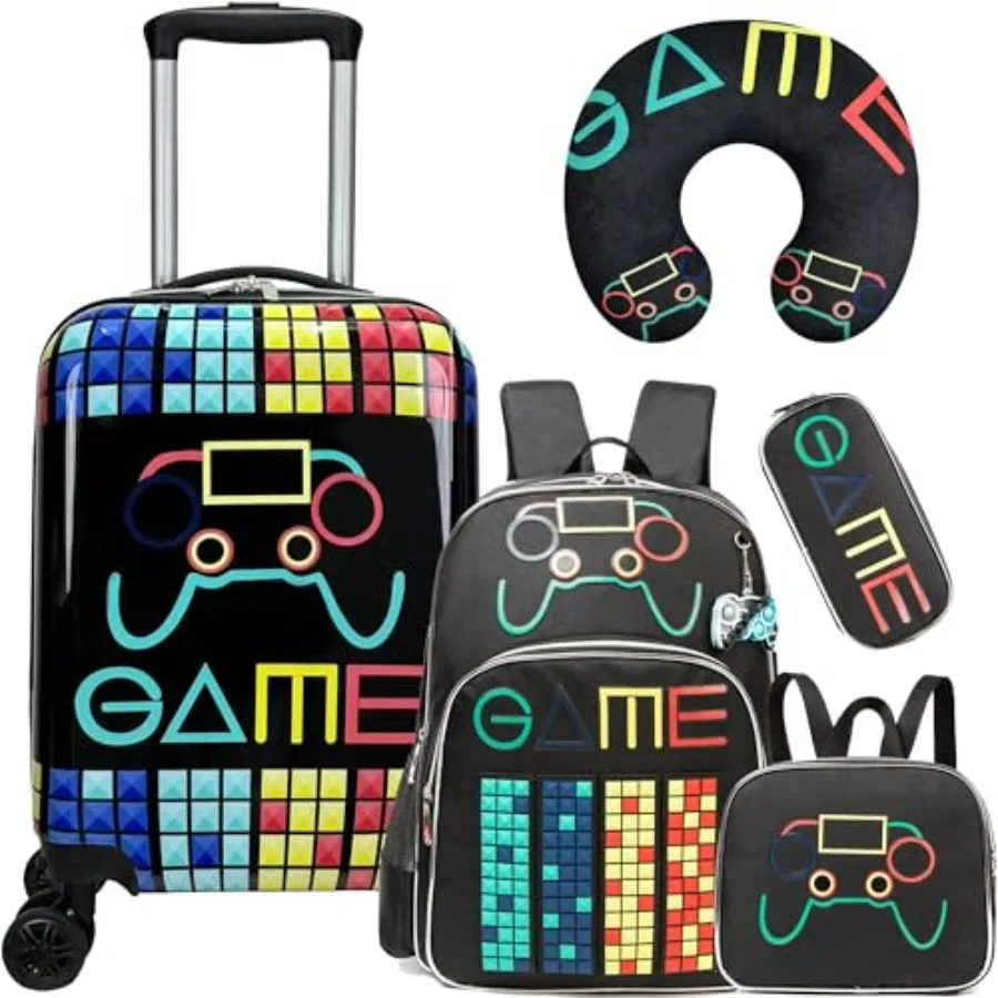 Kid's Luggage Set 5 Pcs Suitcase Set 16'' Hardside Luggage with Spinner Wheels Girls Boys Carry on Luggage Travel Rolling Lugga
Kid's Luggage Set 5 Pcs Suitcase Set 16'' Hardside Luggage with Spinner Wheels Girls Boys Carry on Luggage Travel Rolling Lugga