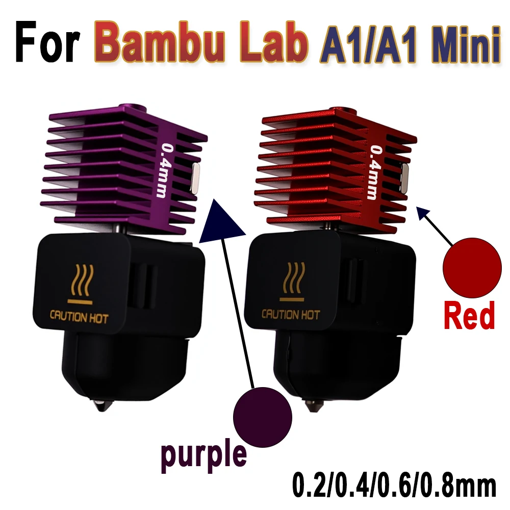 Upgrade 2.0 Hotend For Bambu Lab A1 Nozzle For Bambu Lab A1 Mini Nozzle Kit Hardened Steel Nozzle For Bambulab A1 Hotend A1 mini
