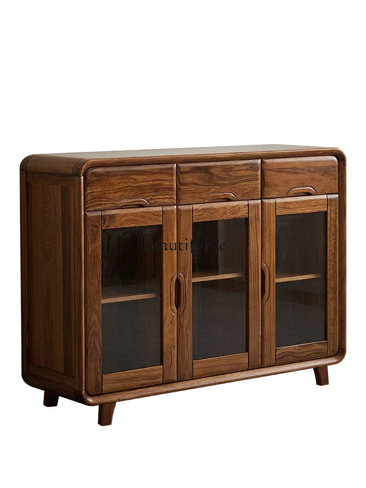 Modern Chinese all-solid wood dining side cabinet Ebony restaurant tea glass door wine cabinet
Modern Chinese all-solid wood dining side cabinet Ebony restaurant tea glass door wine cabinet
