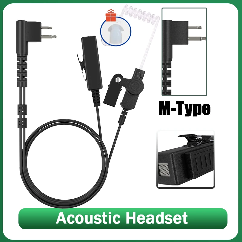 2 Pin M-Type Covert Acoustic Tube Earpiece Headset with Mic Big PTT for CLS1110 CP200 CLS1410 CP185 Walkie Talkie Two Way Radio
2 Pin M-Type Covert Acoustic Tube Earpiece Headset with Mic Big PTT for CLS1110 CP200 CLS1410 CP185 Walkie Talkie Two Way Radio