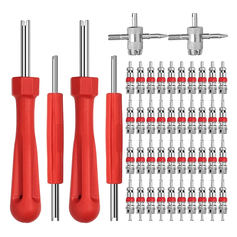 Tire Valve Stem Removal Tools Dual Single Head Valve Core Removers 4-Way Valve Tools &100 Pcs Valve Cores,For Most Cars
Tire Valve Stem Removal Tools Dual Single Head Valve Core Removers 4-Way Valve Tools &100 Pcs Valve Cores,For Most Cars