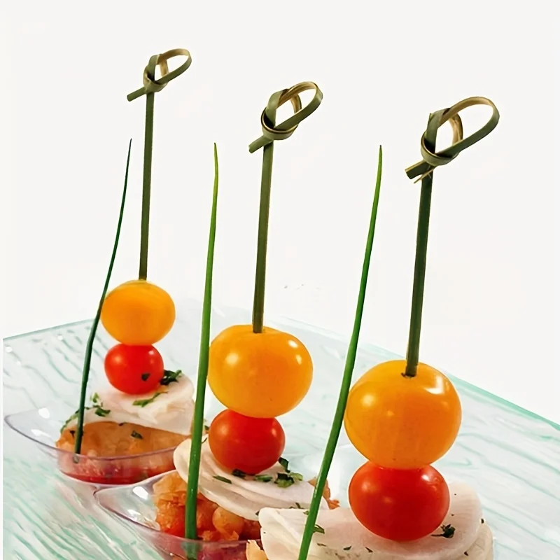 100pcs Bamboo Skewers with Knotted Handle, Disposable Cocktail Party Food Picks, 3.54 Inch Fruit Forks for Outdoor
100pcs Bamboo Skewers with Knotted Handle, Disposable Cocktail Party Food Picks, 3.54 Inch Fruit Forks for Outdoor