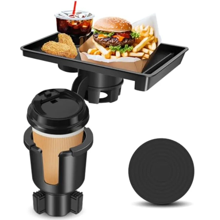 Car Cup Holder Tray, Cup Holder Expander, 2 in 1 Detachable Car Food Tray with 360°Rotation Tray for Eating, Storage and Travel
Car Cup Holder Tray, Cup Holder Expander, 2 in 1 Detachable Car Food Tray with 360°Rotation Tray for Eating, Storage and Travel