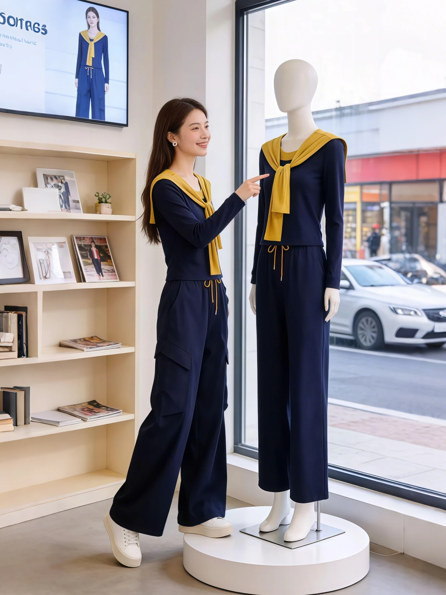 Fashionable Color Block Women's Set with Shawl Top And High Waist Wide Leg Pants Spring Autumn New Style Breathable Medium Th...
Fashionable Color Block Women's Set with Shawl Top And High Waist Wide Leg Pants Spring Autumn New Style Breathable Medium Th...