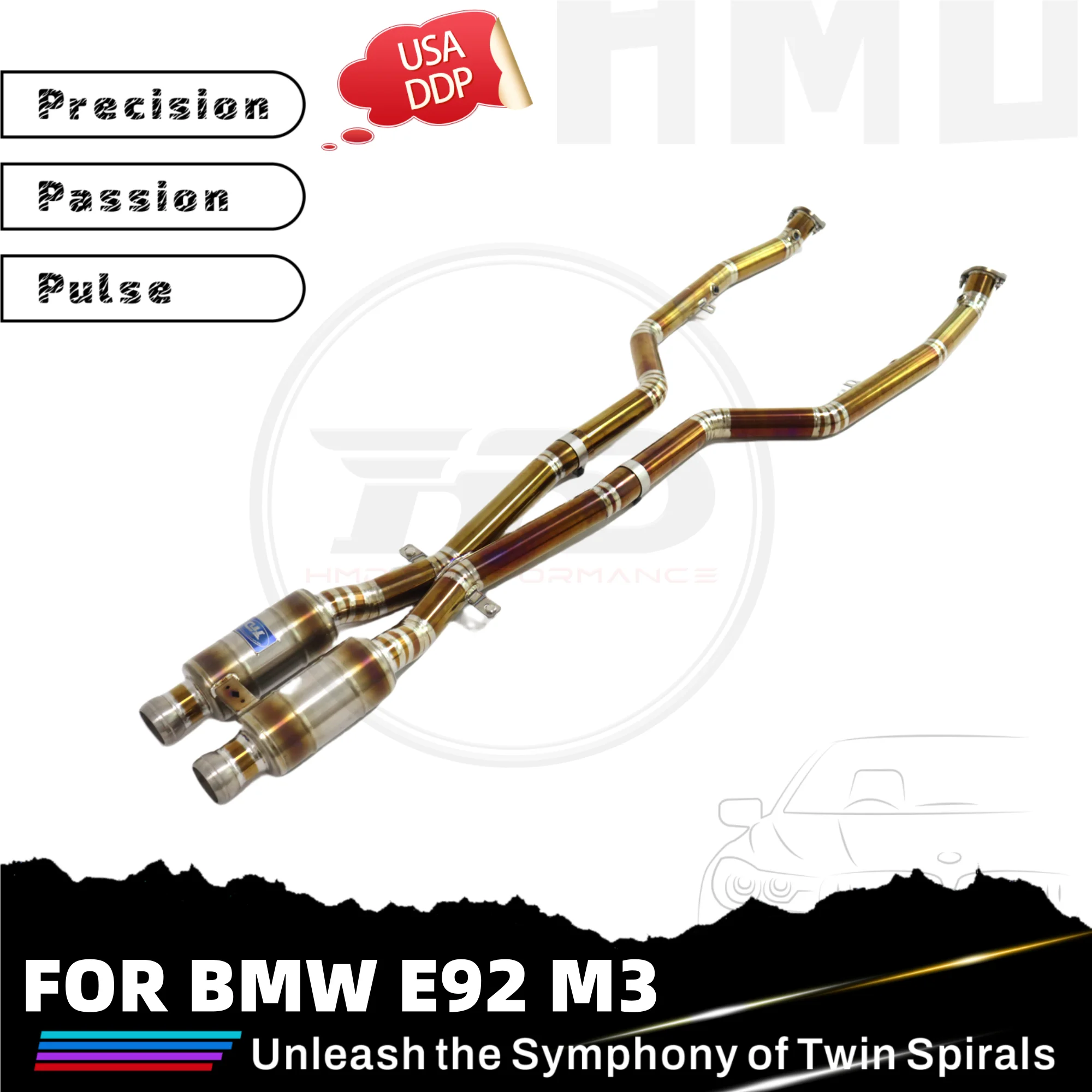 Средняя труба HMD для двигателя BMW E92 M3 S65, конструкция выхлопной трубы X с высокой производительностью расхода в TC4
Средняя труба HMD для двигателя BMW E92 M3 S65, конструкция выхлопной трубы X с высокой производительностью расхода в TC4