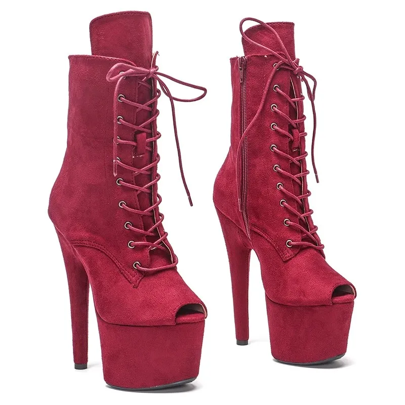 Women 17CM/7inches Suede Upper Plating Platform Sexy High Heels Ankle Boots Pole Dance Shoes 046
Women 17CM/7inches Suede Upper Plating Platform Sexy High Heels Ankle Boots Pole Dance Shoes 046