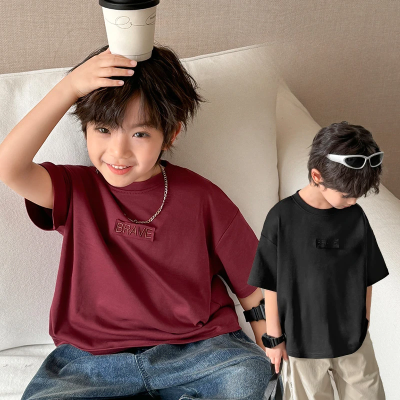 2025 Summer New Boys' Cotton Short Sleeved T-shirt Solid Color Summer Clothes Korean Version Children's Clothing
2025 Summer New Boys' Cotton Short Sleeved T-shirt Solid Color Summer Clothes Korean Version Children's Clothing