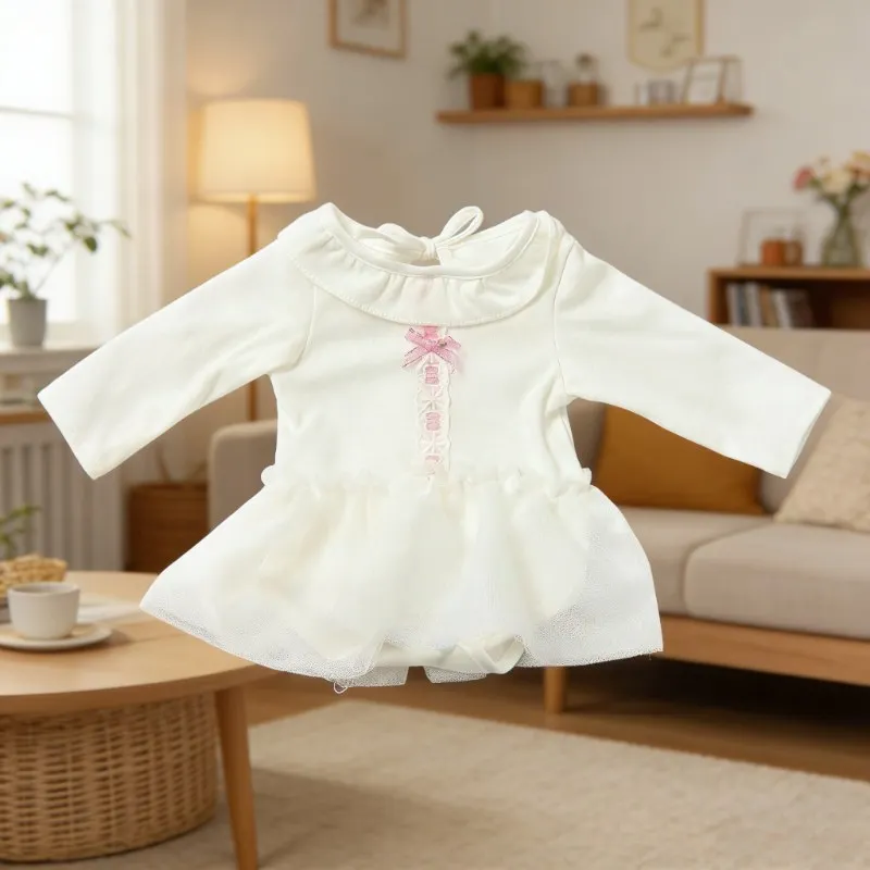 55cm Reborn doll clothing lining,22-inch realistic baby white one-piece dress
55cm Reborn doll clothing lining,22-inch realistic baby white one-piece dress