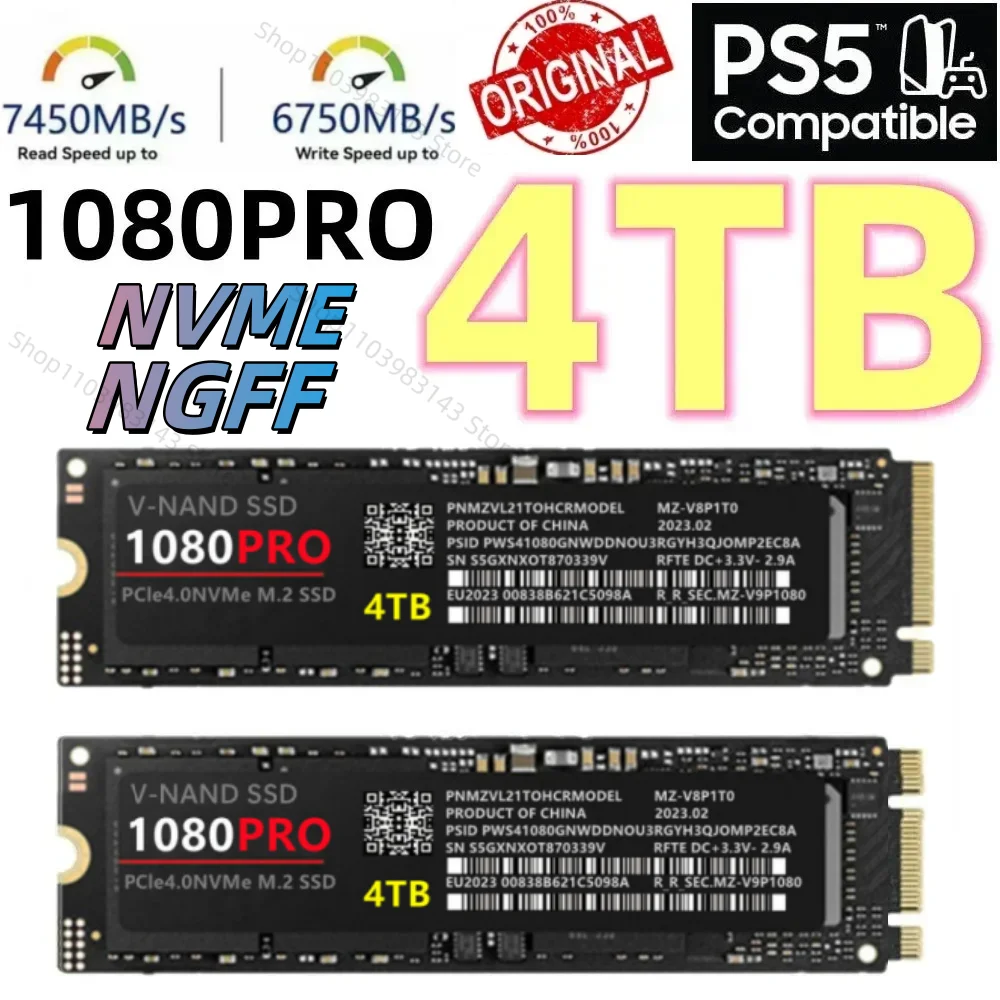 1080PRO SSD 4TB 2TB 1TB Original M2 2280 PCIe 4.0 NVME/NGFF Solid State Drive 14000MB/S Read Hard Disk for Xbox/PC/PS5
1080PRO SSD 4TB 2TB 1TB Original M2 2280 PCIe 4.0 NVME/NGFF Solid State Drive 14000MB/S Read Hard Disk for Xbox/PC/PS5