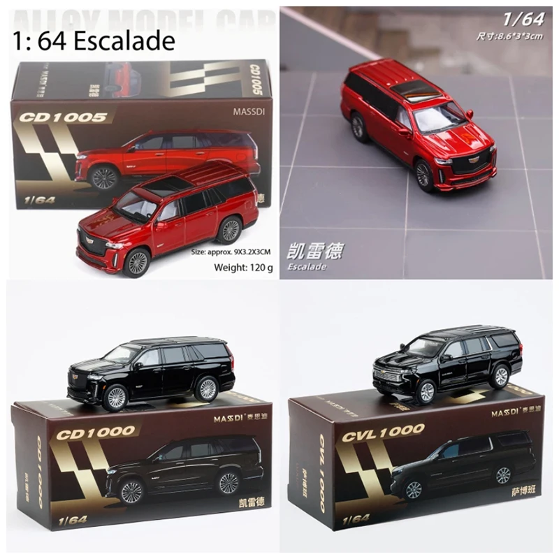 MASSDI 1/64 Scale CD1000/CD1005/CD1006 Escalade&CVL1000 Suburban SUV Alloy Car Model Collection Decorated Holiday Gifts Toys
MASSDI 1/64 Scale CD1000/CD1005/CD1006 Escalade&CVL1000 Suburban SUV Alloy Car Model Collection Decorated Holiday Gifts Toys