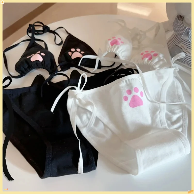 Dreamy Lolita Lingerie Set: Cute Cat Claw Lace-Up Bra Panty Japanese Kawaii Cotton Underwear forCosplay Anime Cosplay Must-Have
Dreamy Lolita Lingerie Set: Cute Cat Claw Lace-Up Bra Panty Japanese Kawaii Cotton Underwear forCosplay Anime Cosplay Must-Have
