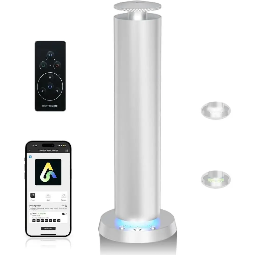 WaterlDiuser Starter Kit WirelScent hine with LED Light – APP & Remote & Button Control, Home Aromatherapy Quiet Mist 1800 Sq t
WaterlDiuser Starter Kit WirelScent hine with LED Light – APP & Remote & Button Control, Home Aromatherapy Quiet Mist 1800 Sq t