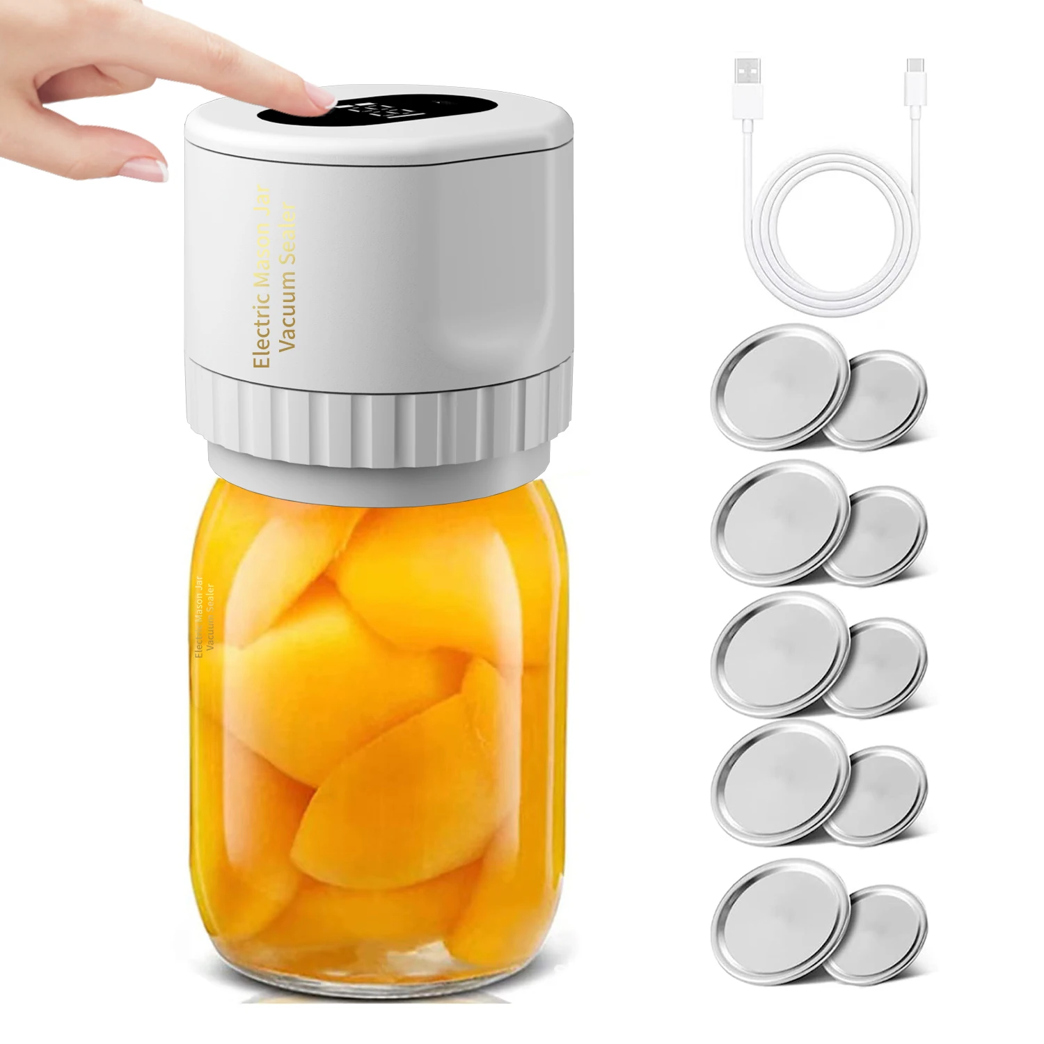 Электрический вакуумный упаковщик Mason Jar, беспроводной вакуумный упаковщик с широким горлышком и обычным горлышком, для хранения продуктов
Электрический вакуумный упаковщик Mason Jar, беспроводной вакуумный упаковщик с широким горлышком и обычным горлышком, для хранения продуктов