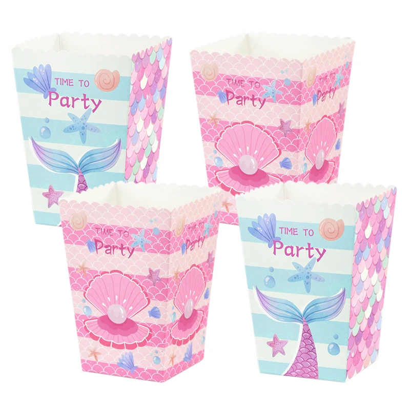6/12Pcs Mermaid Theme Party Popcorn Boxes Candy Packing Box Wedding Birthday Mermaid Party Gifts Decoration Baby Shower Supplies
6/12Pcs Mermaid Theme Party Popcorn Boxes Candy Packing Box Wedding Birthday Mermaid Party Gifts Decoration Baby Shower Supplies