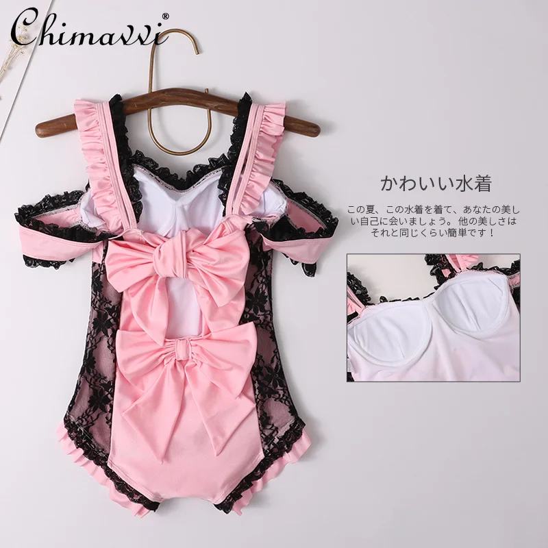 Sweet Lolita Pink One-piece Swimsuit Cute Girls Kawaii Sweetherat Neck Y2k Swimwear Summer New Women's Bathing Suit 2025
Sweet Lolita Pink One-piece Swimsuit Cute Girls Kawaii Sweetherat Neck Y2k Swimwear Summer New Women's Bathing Suit 2025