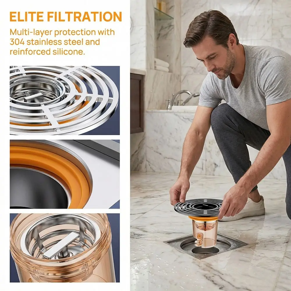 Magnetic Self-Closing Floor Drain ABS Material One-Way Drain Valve Drain Filter Large Filter Screen Self-Closing Mechanism
Magnetic Self-Closing Floor Drain ABS Material One-Way Drain Valve Drain Filter Large Filter Screen Self-Closing Mechanism