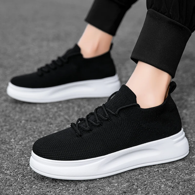 Men Black White Knit Sock Sneakers Thick Platform Cushion Sole Light Non Slip Breathable Daily Walking Casual Athletic Shoes
Men Black White Knit Sock Sneakers Thick Platform Cushion Sole Light Non Slip Breathable Daily Walking Casual Athletic Shoes
