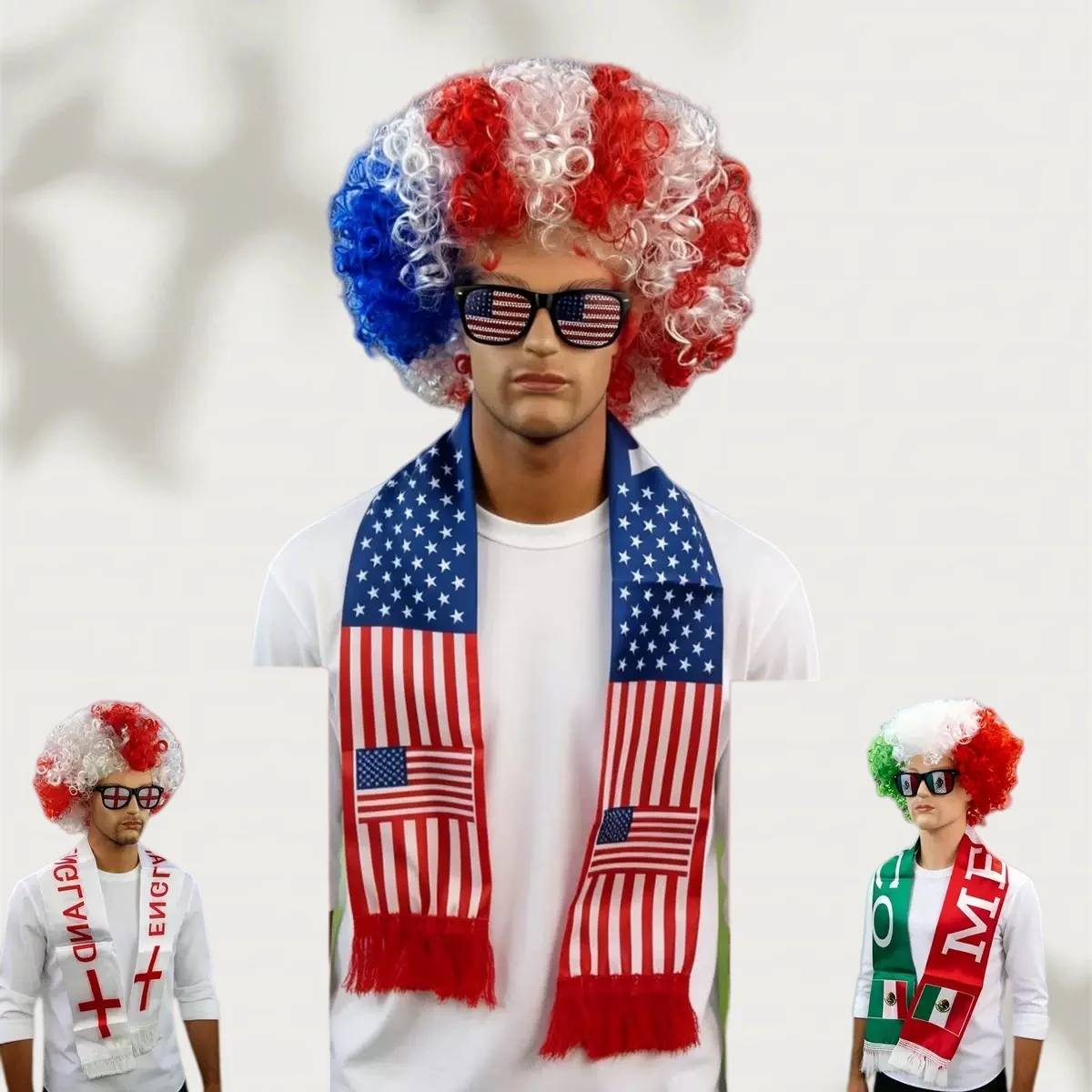 Team Color Fans Wig Scarf Set, Afro Curly Synthetic Hair for Sports Games Party Festival Cosplay
Team Color Fans Wig Scarf Set, Afro Curly Synthetic Hair for Sports Games Party Festival Cosplay