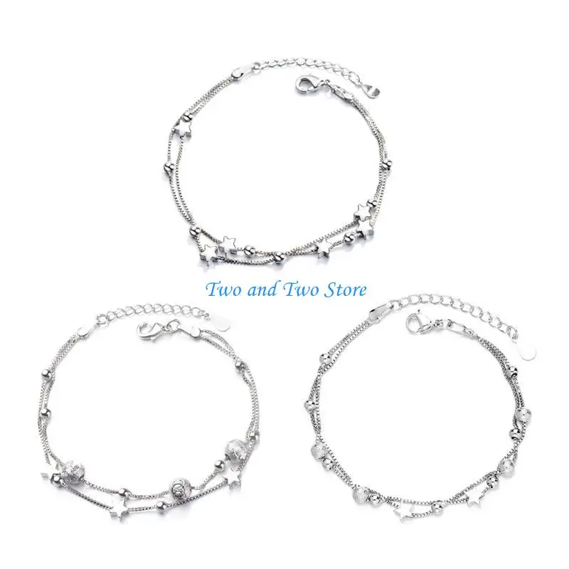 HX6F Star Bracelet Silver Color Round Bead Chain Bracelet For Women Girls Gift
HX6F Star Bracelet Silver Color Round Bead Chain Bracelet For Women Girls Gift