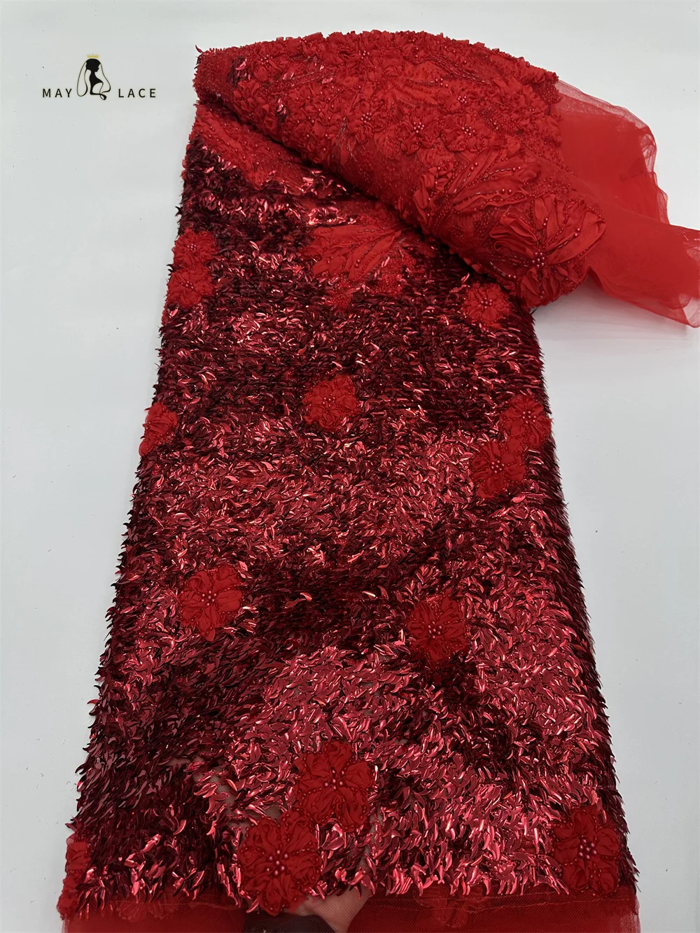 2026 New Design African Heavy Sequins Tulle Lace Fabric Red High-Quality Nigerian Groom Lace Fabric for Party Wedding Dresses
2026 New Design African Heavy Sequins Tulle Lace Fabric Red High-Quality Nigerian Groom Lace Fabric for Party Wedding Dresses