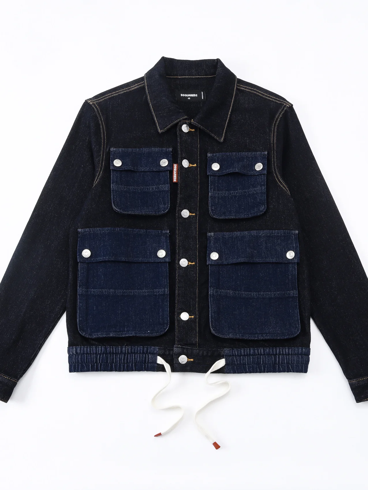 High-End Men's Denim Jacket DSQ2 Workwear Style Patchwork Multiple Pockets Turn-down Collar Spring Autumn Trendy Youthwear
High-End Men's Denim Jacket DSQ2 Workwear Style Patchwork Multiple Pockets Turn-down Collar Spring Autumn Trendy Youthwear