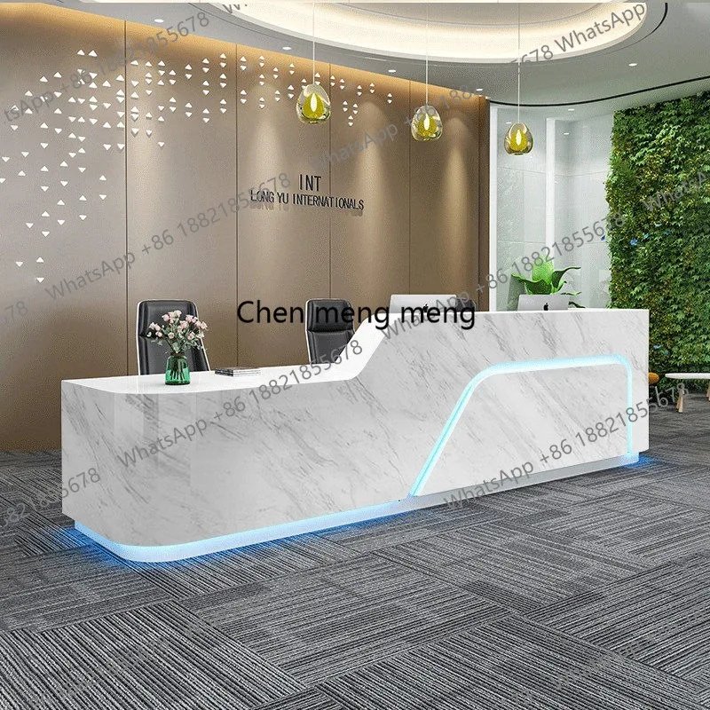 Company front desk reception desk simple modern marble beauty salon counter paint checkout page welcome desk
Company front desk reception desk simple modern marble beauty salon counter paint checkout page welcome desk