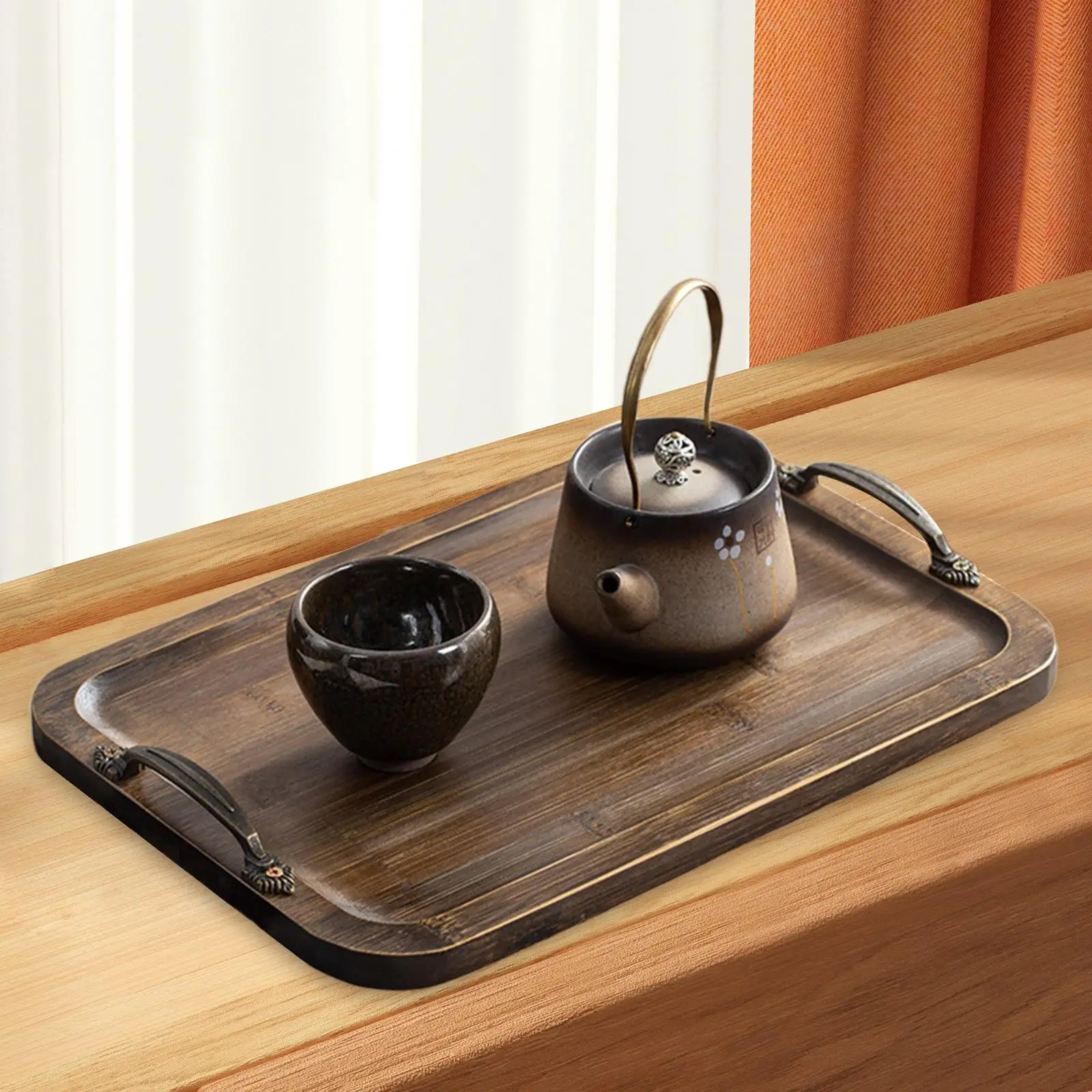 Serving Tray Breakfast Tray Dinning Bread with Metal Handles Serving Board Vintage Designed Bamboo Tray Bamboo Serving Tray
Serving Tray Breakfast Tray Dinning Bread with Metal Handles Serving Board Vintage Designed Bamboo Tray Bamboo Serving Tray