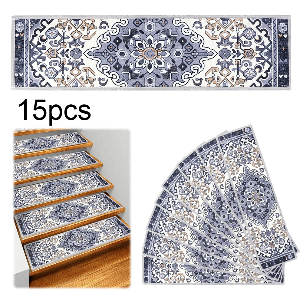 15PCS Rug Tread Reusable Non Slip Indoor Stair Rugs Bohemian Safety Mats Indoor Skid Resistant Stair Tread for Dogs Kids & Elder
15PCS Rug Tread Reusable Non Slip Indoor Stair Rugs Bohemian Safety Mats Indoor Skid Resistant Stair Tread for Dogs Kids & Elder