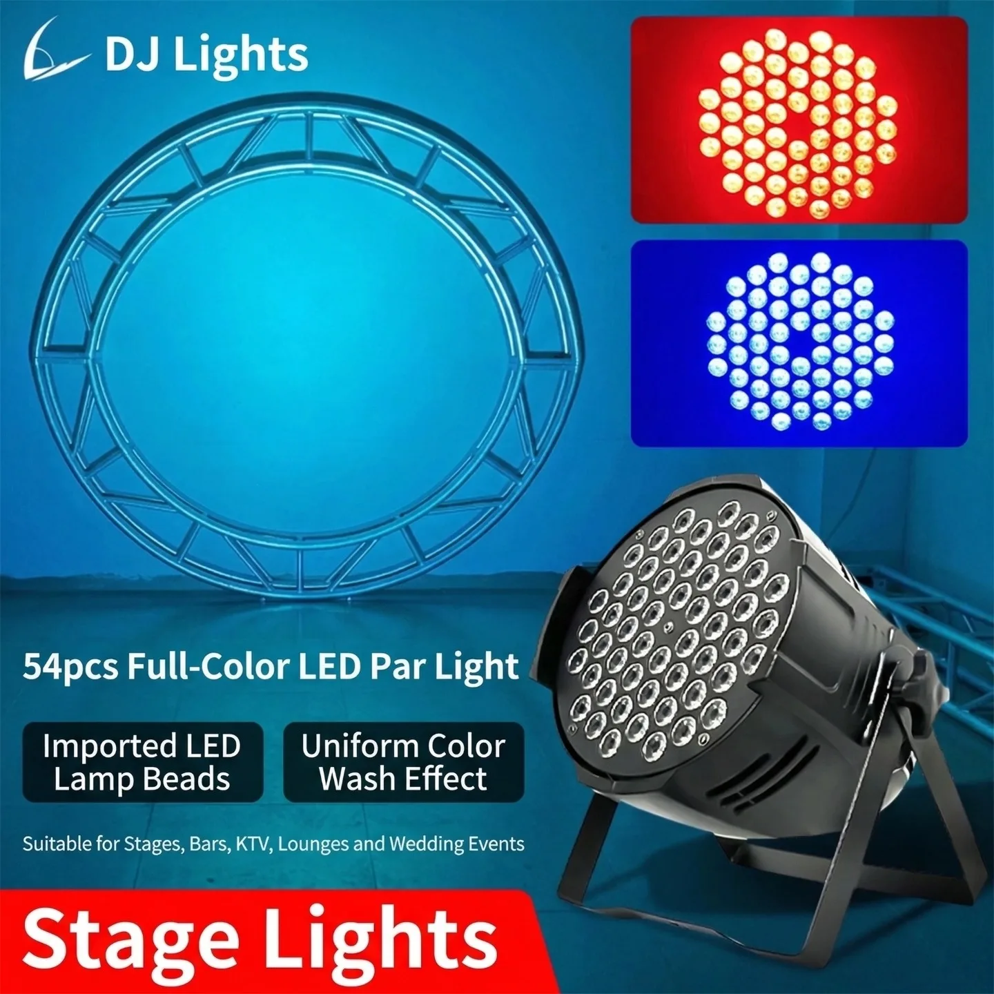 Dj Lights for Parties 54x3W LED Par Light Full Color & RGB Version DMX512 Sound Activated Stage Light for Bar KTV Wedding Events
Dj Lights for Parties 54x3W LED Par Light Full Color & RGB Version DMX512 Sound Activated Stage Light for Bar KTV Wedding Events