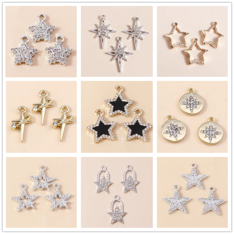 Leslie 10pcs Shinning Crystal Stars Charms for Earrings Necklaces DIY Charms Pendants Jewelry Making Accessories Handmade Craft
Leslie 10pcs Shinning Crystal Stars Charms for Earrings Necklaces DIY Charms Pendants Jewelry Making Accessories Handmade Craft