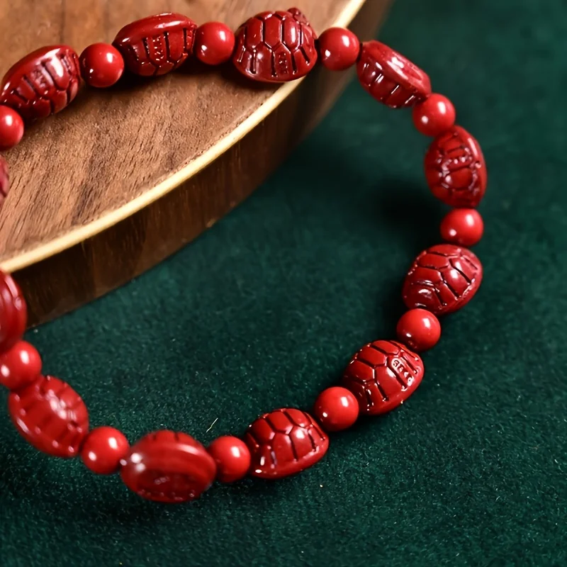 Elegante Pulsera de Cinabrio Rojo con Escamas Tortuga Talladas a Mano, Amuleto Piedra Natural para Protección, Prosperidad y
Elegante Pulsera de Cinabrio Rojo con Escamas Tortuga Talladas a Mano, Amuleto Piedra Natural para Protección, Prosperidad y