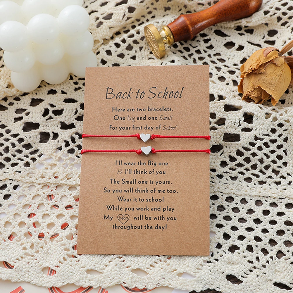 3 Sets Heart Shaped Mother Daughter Adjustable Bracelet Cards Set Back to School Woven Matching Jewelry Accessories
3 Sets Heart Shaped Mother Daughter Adjustable Bracelet Cards Set Back to School Woven Matching Jewelry Accessories