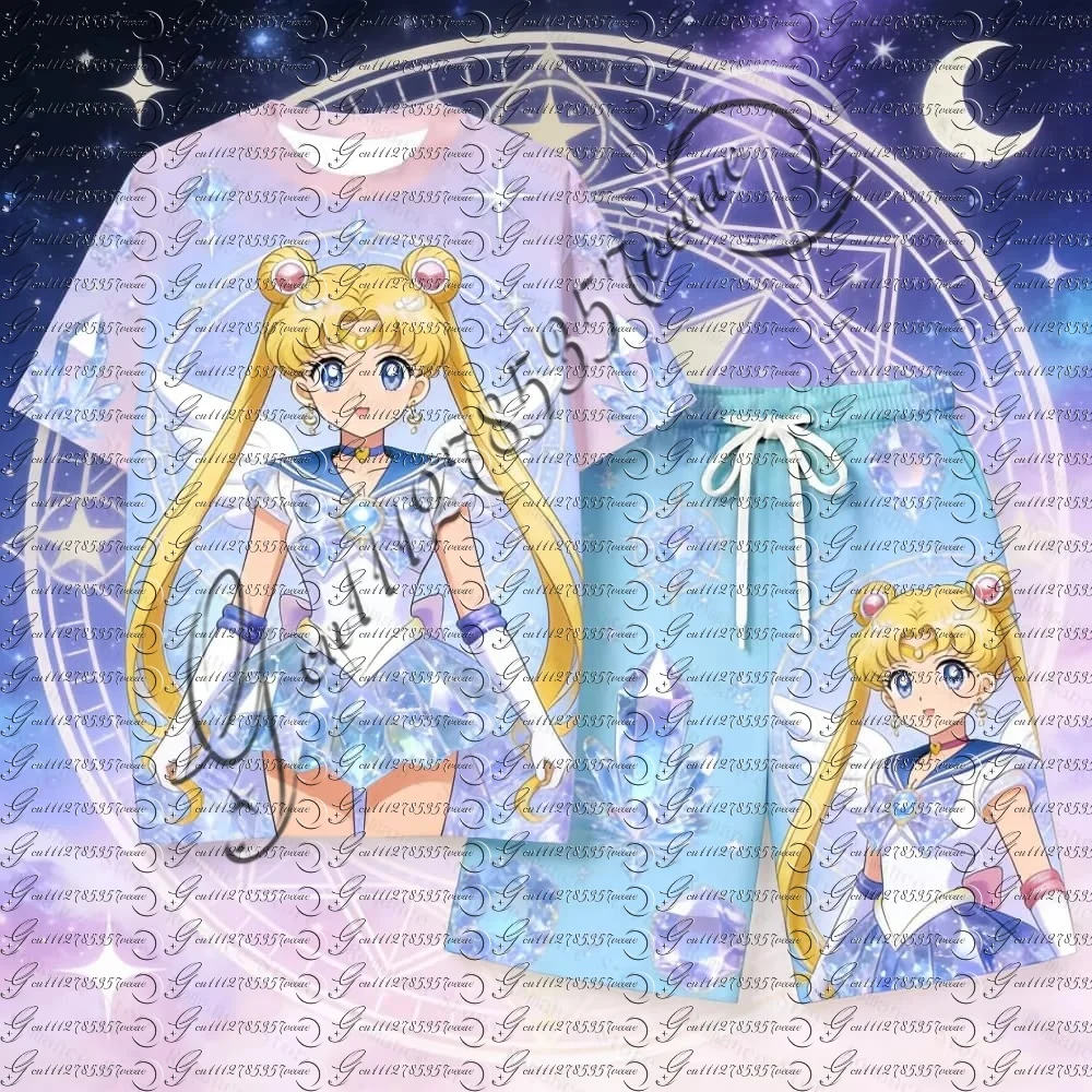Cute Sailor Moon Crystal Anime Pajama Unisex Shirt Summer Short Sleeved Pajama Set Children Kawaii Set Cartoon Home Outfit
Cute Sailor Moon Crystal Anime Pajama Unisex Shirt Summer Short Sleeved Pajama Set Children Kawaii Set Cartoon Home Outfit