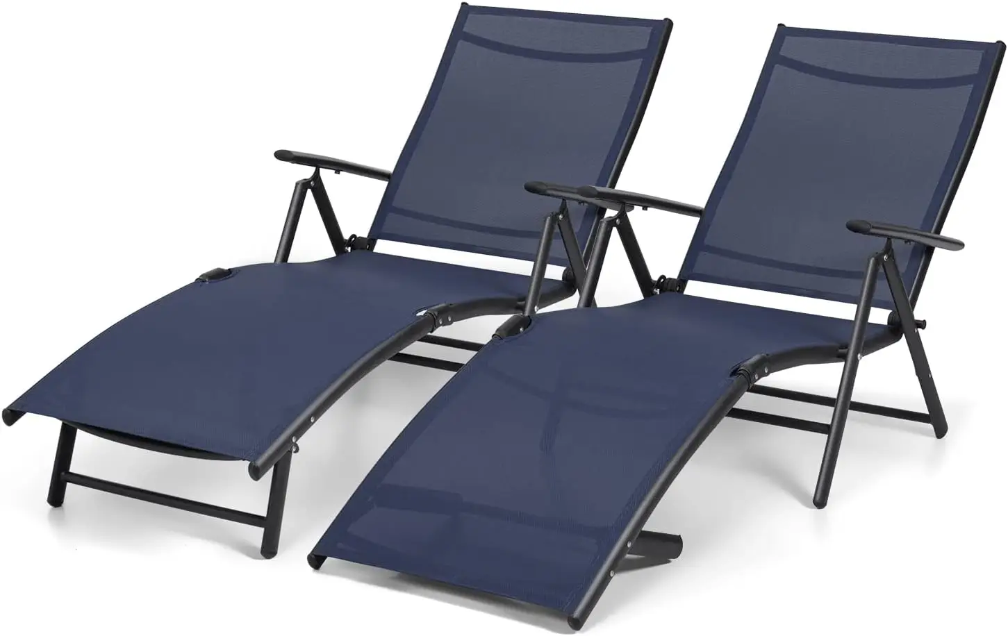 Patio Lounge Chairs Outdoor Chaise Lounge Beach Pool Side Folding Recliner Adjustable Lounge Chair Set Of 2 (Blue)
Patio Lounge Chairs Outdoor Chaise Lounge Beach Pool Side Folding Recliner Adjustable Lounge Chair Set Of 2 (Blue)