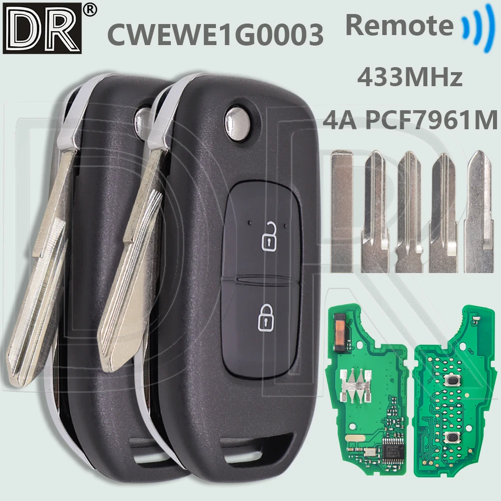 DR Upgrade 4A 433MHz Remote Flip Key CWTWE1G0003 For Renault Symbole Trafic Dacia Duster Logan Sandero Lodgy Dokker
DR Upgrade 4A 433MHz Remote Flip Key CWTWE1G0003 For Renault Symbole Trafic Dacia Duster Logan Sandero Lodgy Dokker