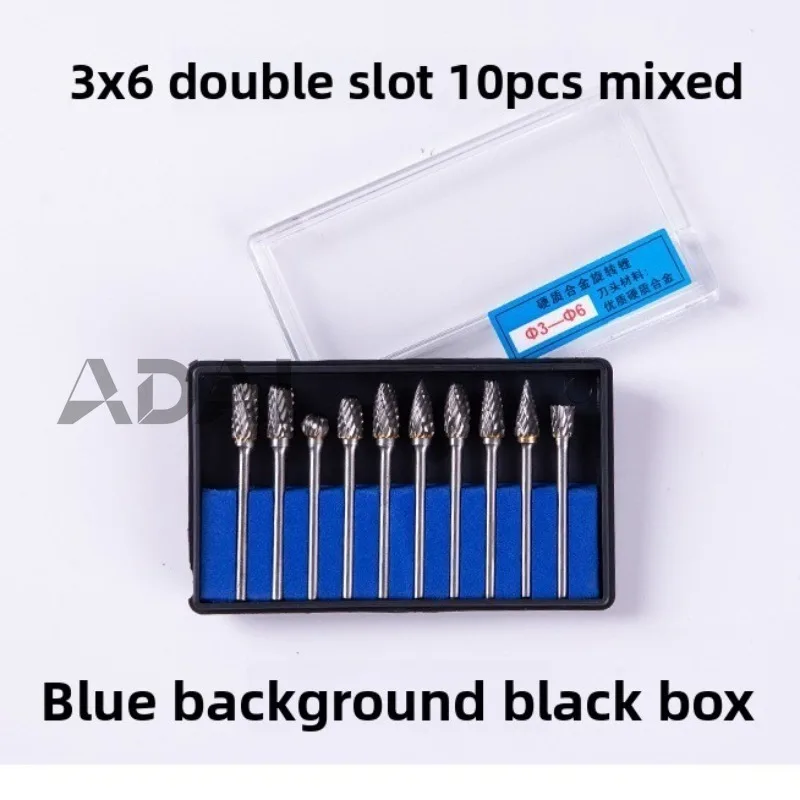 Tungsten steel rotary file grinding head set, grinding single and double grain drill bits, hard alloy milling cutter heads
Tungsten steel rotary file grinding head set, grinding single and double grain drill bits, hard alloy milling cutter heads
