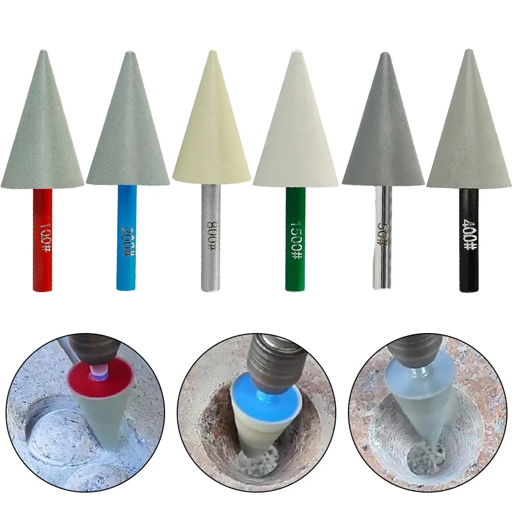 6mm Shank Conical Resin Emery Grinding Bit 50-1500 Grit Rotary Tool Burr For Stone Carving Ceramic Glass And Gemstone Polishing
6mm Shank Conical Resin Emery Grinding Bit 50-1500 Grit Rotary Tool Burr For Stone Carving Ceramic Glass And Gemstone Polishing