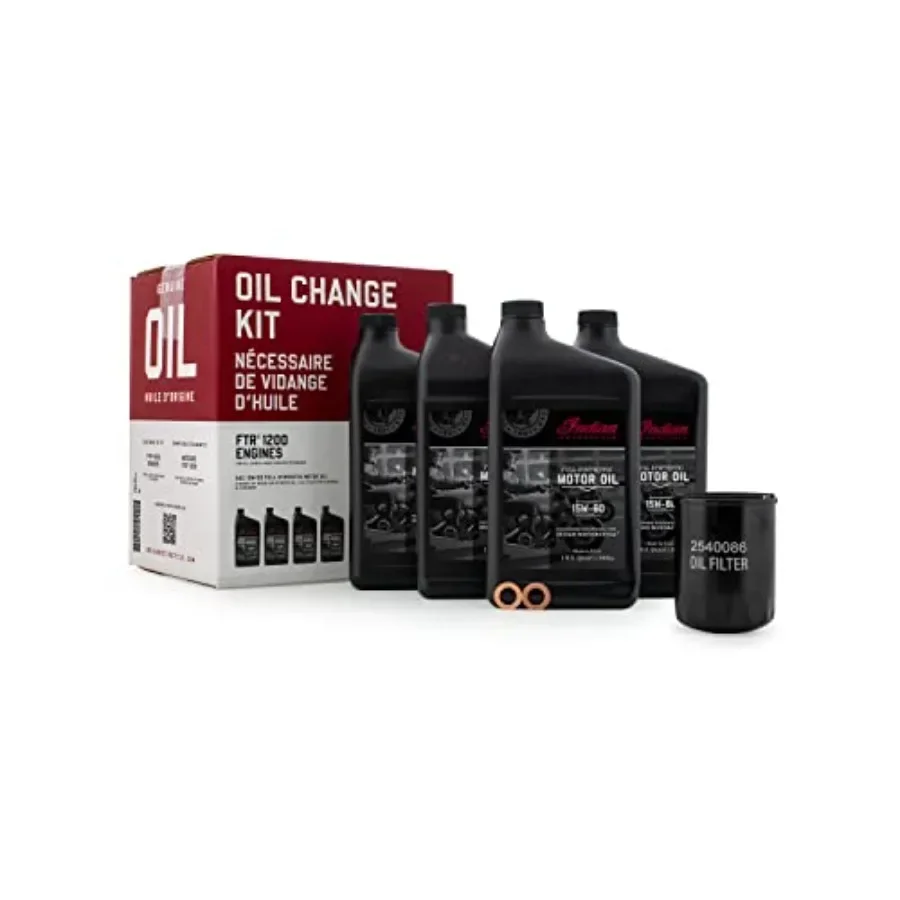 Oil Change Kit for FTR Models 1200/S/Rally/Sport/Carbon:4 Qt 15W-60 Full Synthetic Oil, 1 Filter, 2 Washers, Black Packaging, P
Oil Change Kit for FTR Models 1200/S/Rally/Sport/Carbon:4 Qt 15W-60 Full Synthetic Oil, 1 Filter, 2 Washers, Black Packaging, P