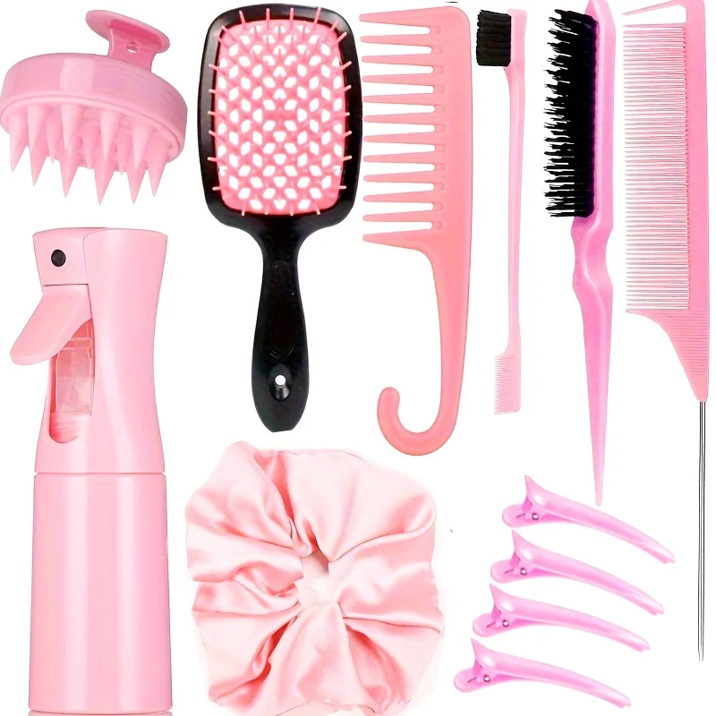 Hair Styling & Care Set Detangling Brushes, Teasing Comb, Rat Tail, Edge Control, Silicone Scalp Massager, Shampoo Brush For Al
Hair Styling & Care Set Detangling Brushes, Teasing Comb, Rat Tail, Edge Control, Silicone Scalp Massager, Shampoo Brush For Al
