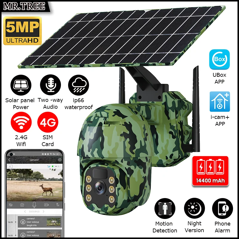 4G SIM Wildlife Outdoor Solar Camera 2K Wifi Security Night Vision Motion Detection 5MP Home Surveillance Hunting CCTV IP Cams
4G SIM Wildlife Outdoor Solar Camera 2K Wifi Security Night Vision Motion Detection 5MP Home Surveillance Hunting CCTV IP Cams